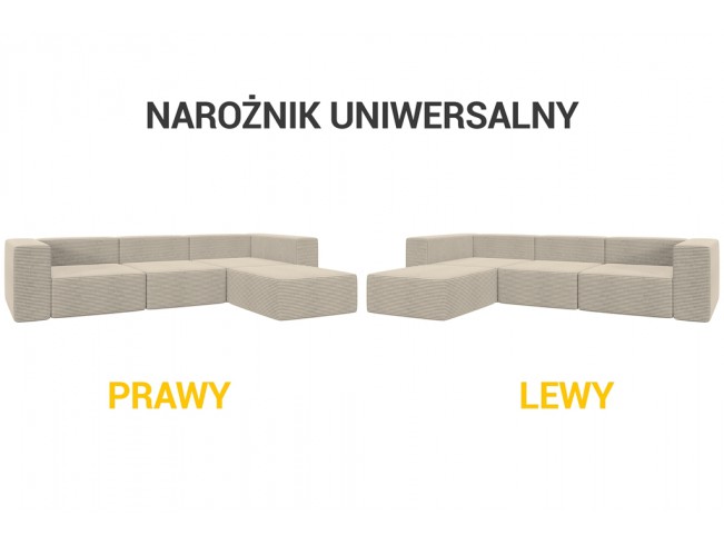 Narożnik modułowy Lenn L Sztruks 3 beżowy