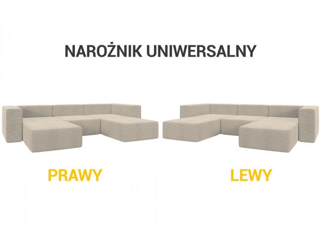 Narożnik modułowy Lenn U Sztruks 3 beżowy