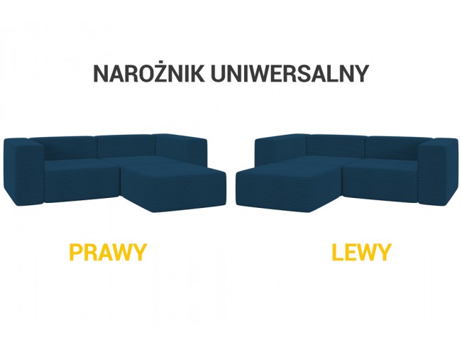 Narożnik modułowy Lenn S Sztruks 5 niebieski