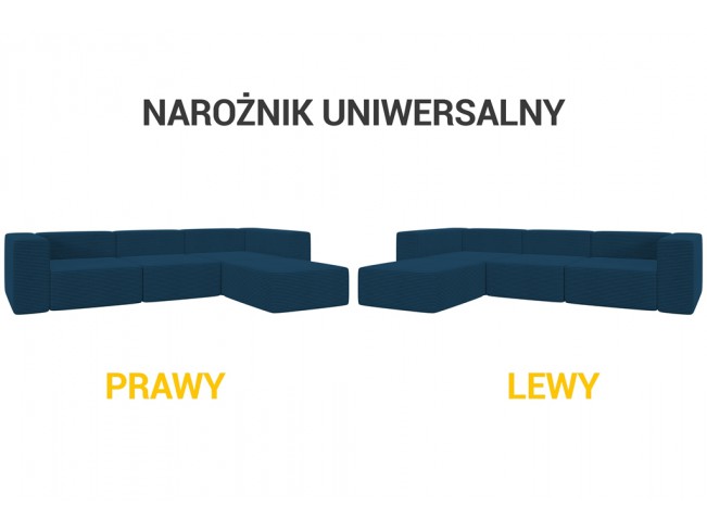 Narożnik modułowy Lenn L Sztruks 5 niebieski