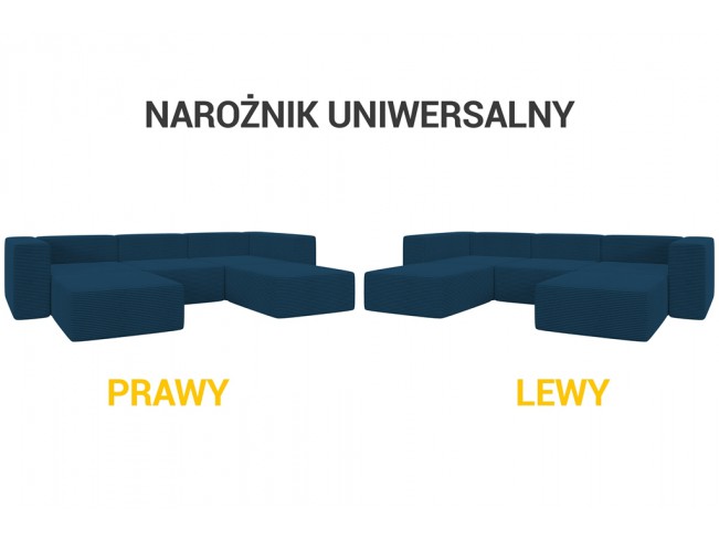 Narożnik modułowy Lenn U Sztruks 5 niebieski
