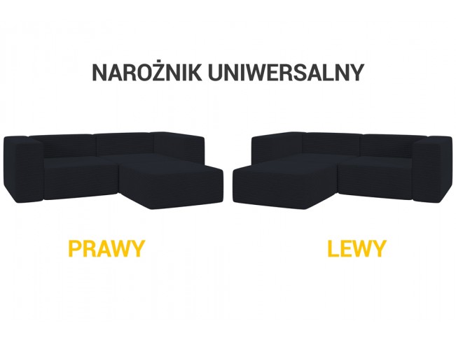 Narożnik modułowy Lenn S Sztruks 14 grafitowy