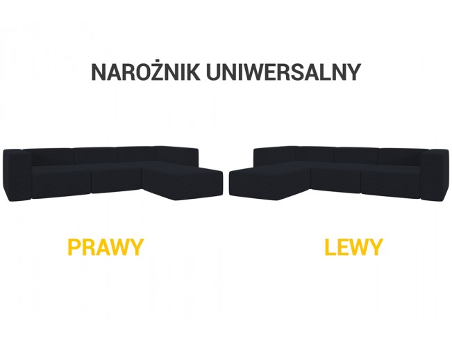 Narożnik modułowy Lenn L Sztruks 14 grafitowy