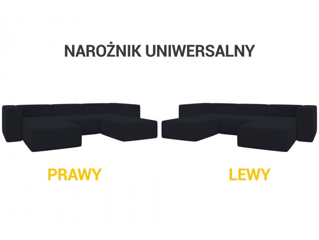 Narożnik modułowy Lenn U Sztruks 14 grafitowy
