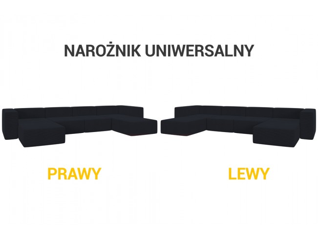 Narożnik modułowy Lenn XL Sztruks 14 grafitowy