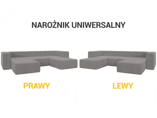 Narożnik modułowy Lenn U Sztruks 86 szary