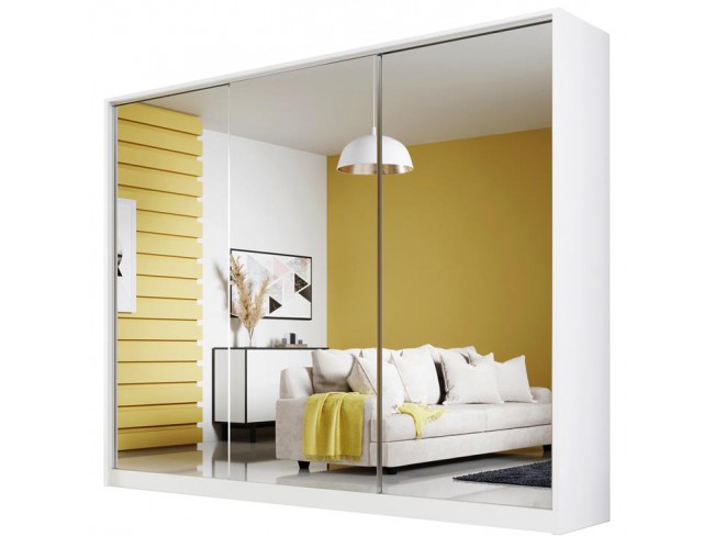 Szafa przesuwna Meblo 2 biały mat 270 cm - widok ogólny