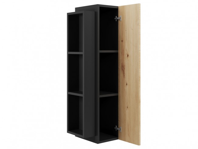 Słupek wiszący Seli czarny mat/dąb lefkas 100 cm