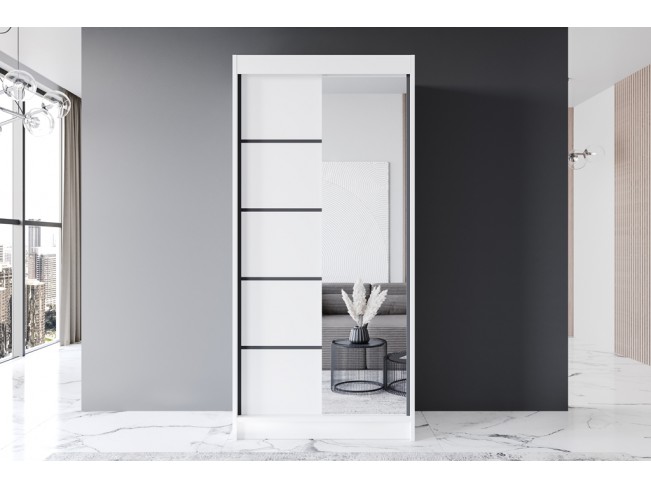 Szafa przesuwna Prim III biały mat 100 cm