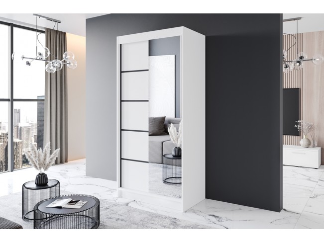 Szafa przesuwna Prim III biały mat 100 cm