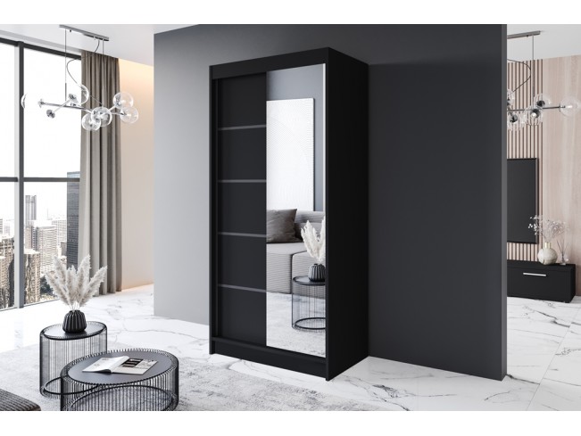 Szafa przesuwna Prim III czarny mat 100 cm