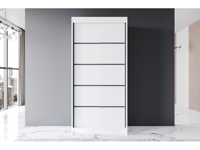 Szafa przesuwna Prim IV biały mat 100 cm