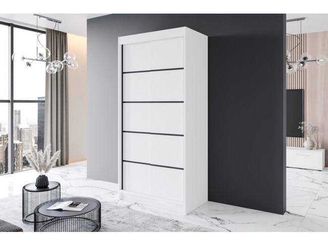 Szafa przesuwna Prim IV biały mat 100 cm