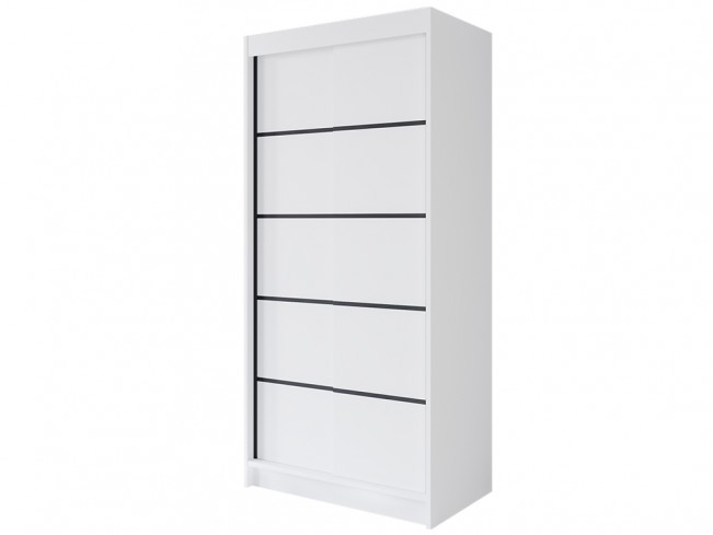 Szafa przesuwna Prim IV 100 biały mat - widok ogólny