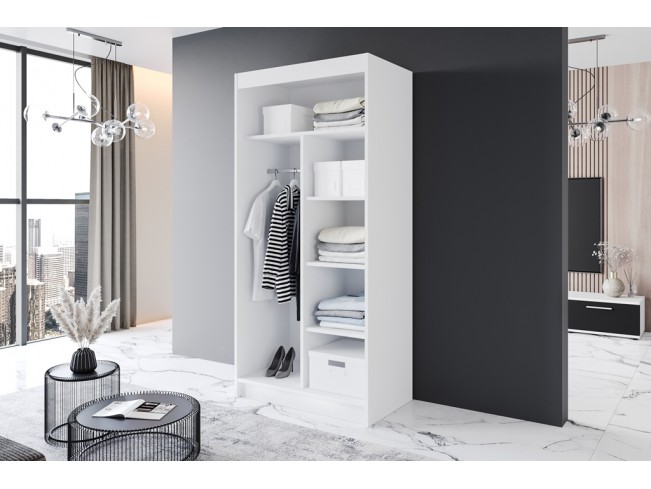 Szafa przesuwna Prim IV biały/czarny mat 100 cm