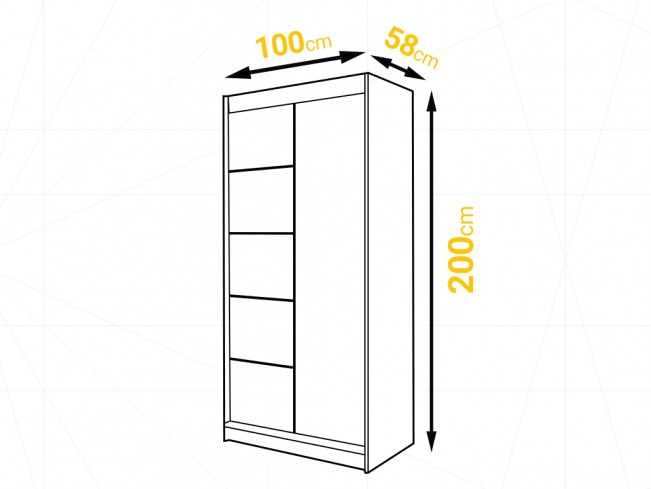 Szafa przesuwna Prim IV czarny mat 100 cm