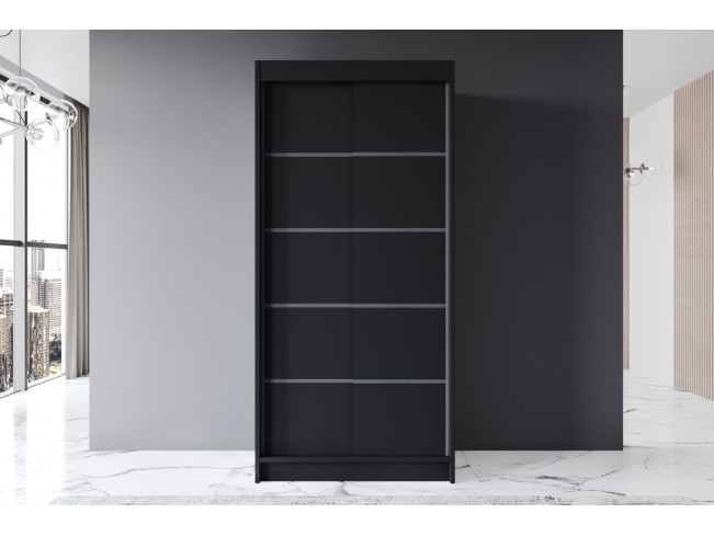 Szafa przesuwna Prim IV czarny mat 100 cm