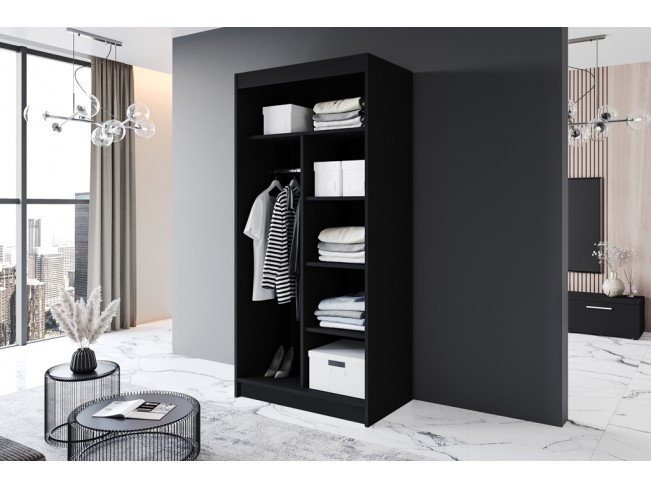 Szafa przesuwna Prim IV czarny mat 100 cm