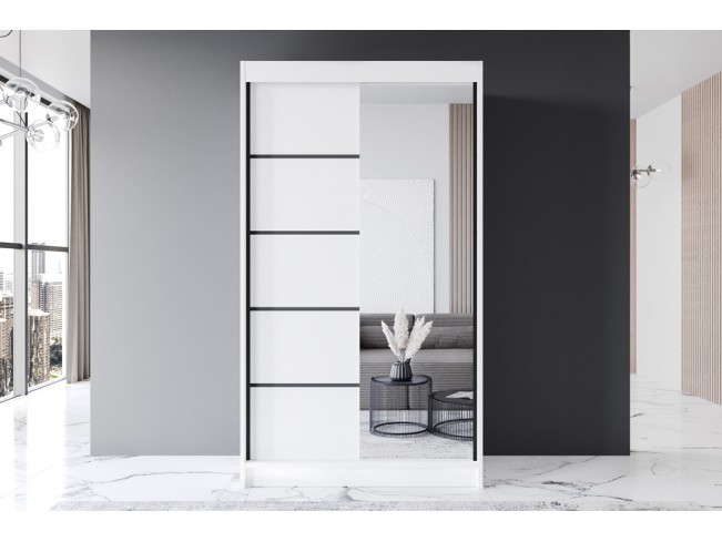 Szafa przesuwna Prim III biały mat 120 cm