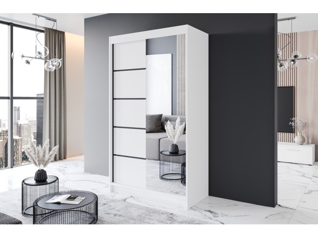 Szafa przesuwna Prim III biały mat 120 cm