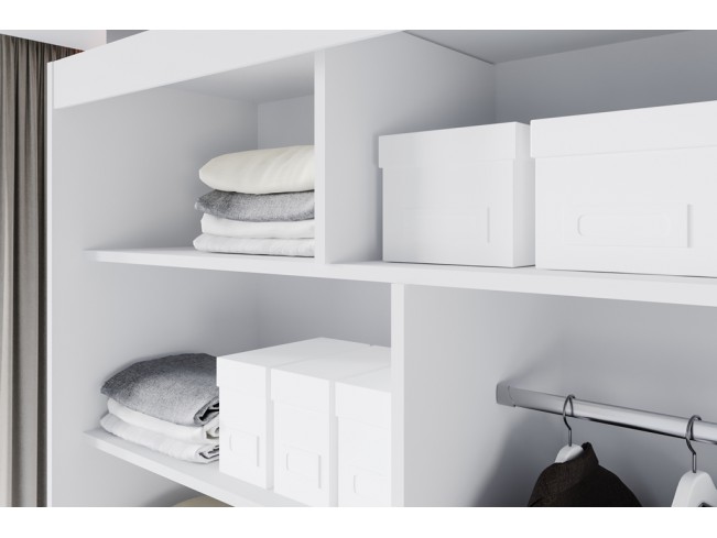 Szafa przesuwna Prim III biały/czarny mat 120 cm