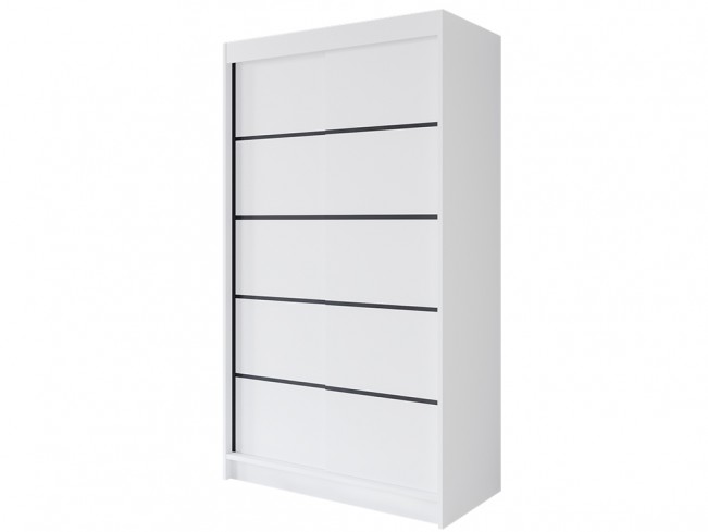 Szafa przesuwna Prim IV 120 biały mat - widok z przodu