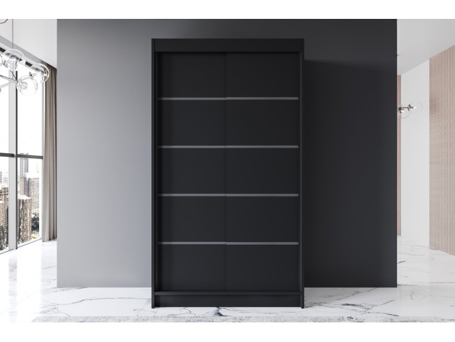 Szafa przesuwna Prim IV czarny mat 120 cm