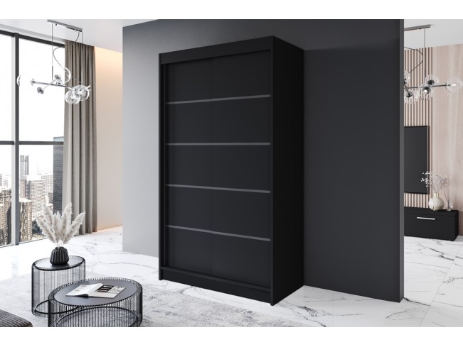 Szafa przesuwna Prim IV czarny mat 120 cm