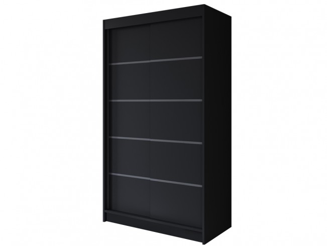 Szafa przesuwna Prim IV 120 czarny mat - widok ogólny