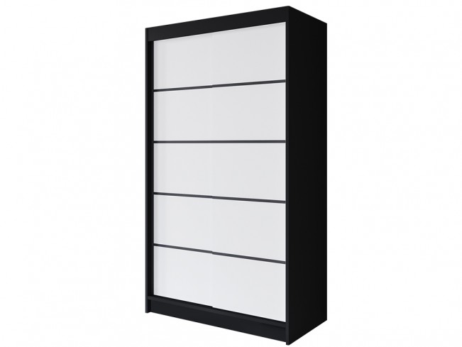 Szafa przesuwna Prim IV 120 czarny/biały mat - widok ogólny