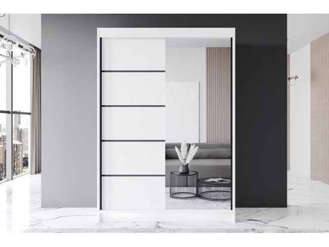 Szafa przesuwna Prim III biały mat 150 cm