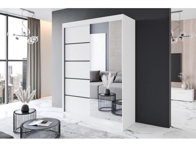 Szafa przesuwna Prim III biały mat 150 cm