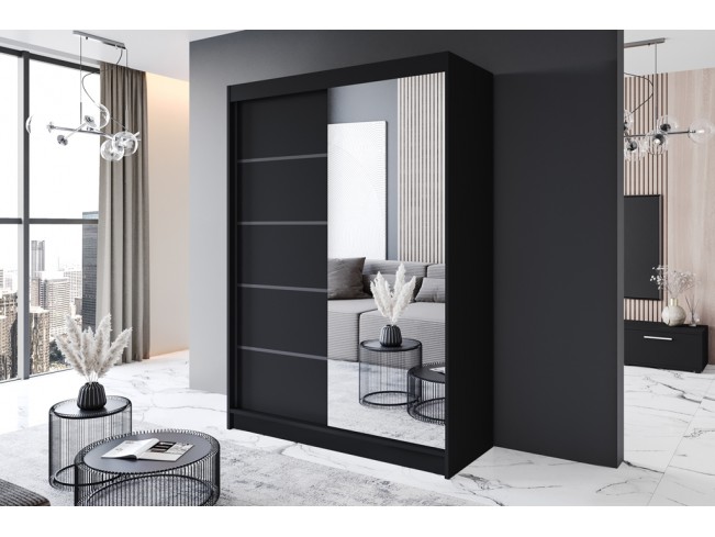 Szafa przesuwna Prim III czarny mat 150 cm