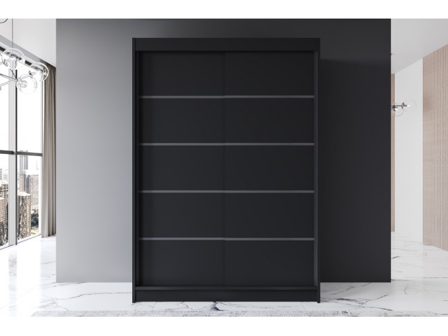 Szafa przesuwna Prim IV czarny mat 150 cm