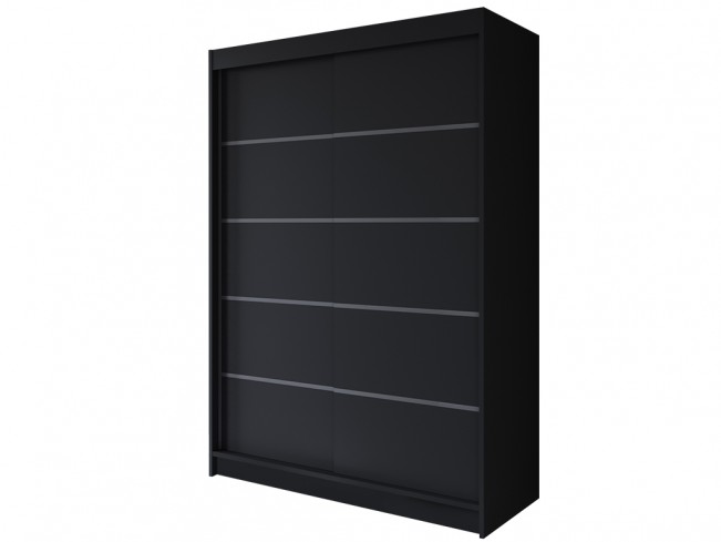 Szafa przesuwna Prim IV 150 czarny mat - widok z przodu