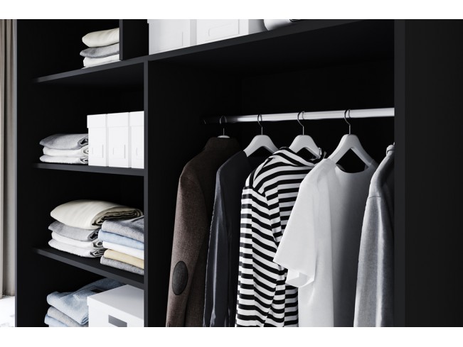 Szafa przesuwna Prim IV czarny/biały mat 150 cm