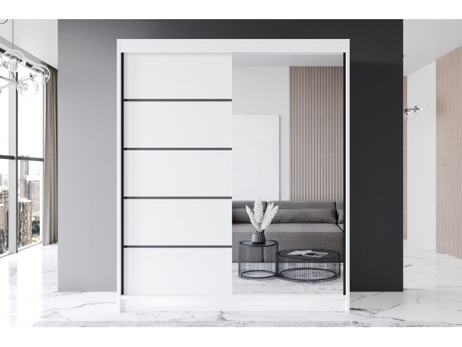 Szafa przesuwna Prim III biały mat 180 cm