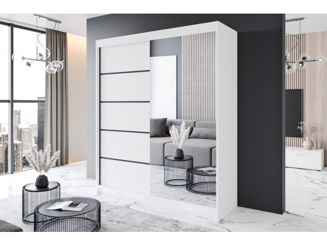 Szafa przesuwna Prim III biały mat 180 cm