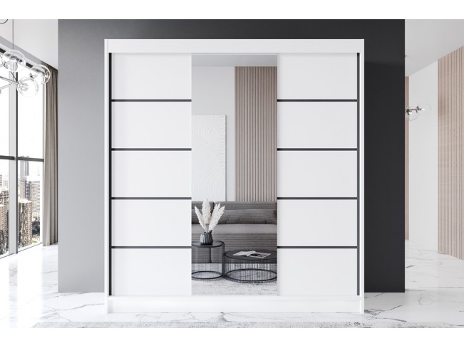 Szafa przesuwna Rimi VI biały mat 200 cm