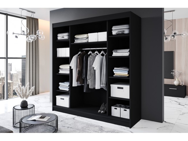 Szafa przesuwna Rimi VI czarny mat 200 cm