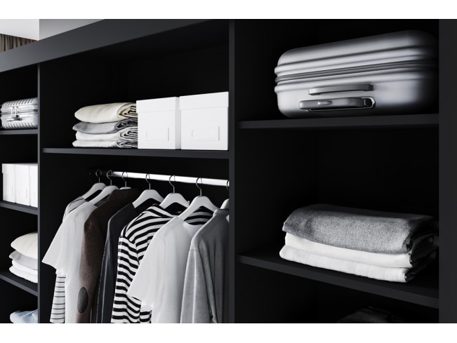 Szafa przesuwna Rimi VI czarny/biały mat 200 cm