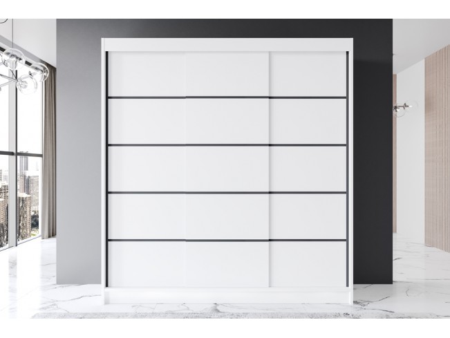 Szafa przesuwna Rimi VII biały mat 200 cm