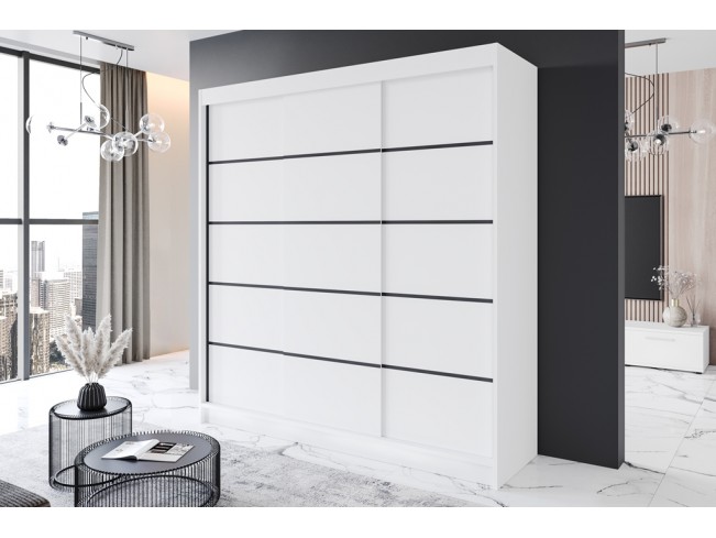 Szafa przesuwna Rimi VII biały mat 200 cm