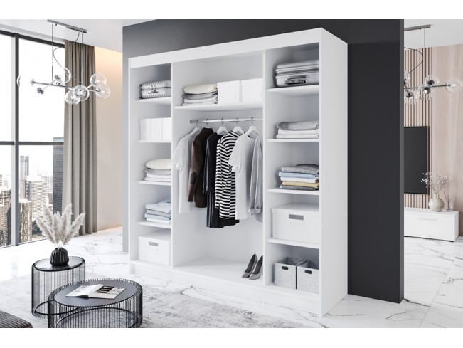 Szafa przesuwna Rimi VII biały mat 200 cm