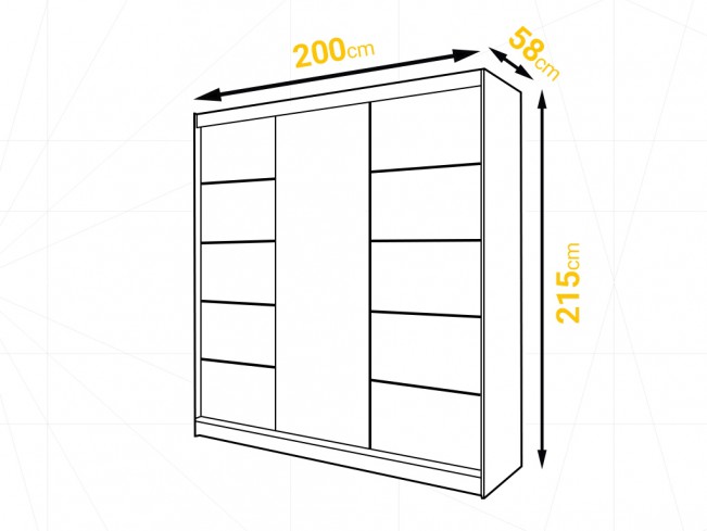 Szafa przesuwna Rimi VII czarny mat 200 cm