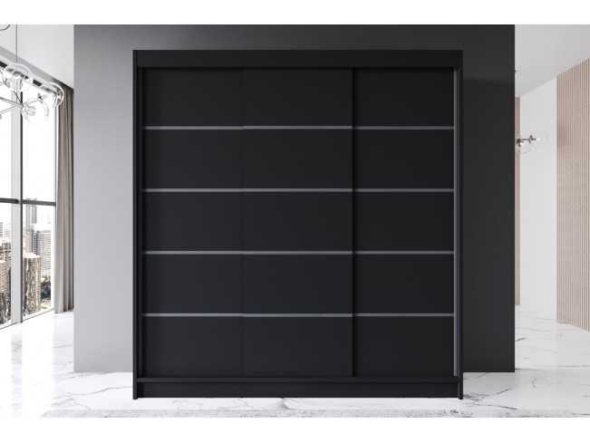 Szafa przesuwna Rimi VII czarny mat 200 cm