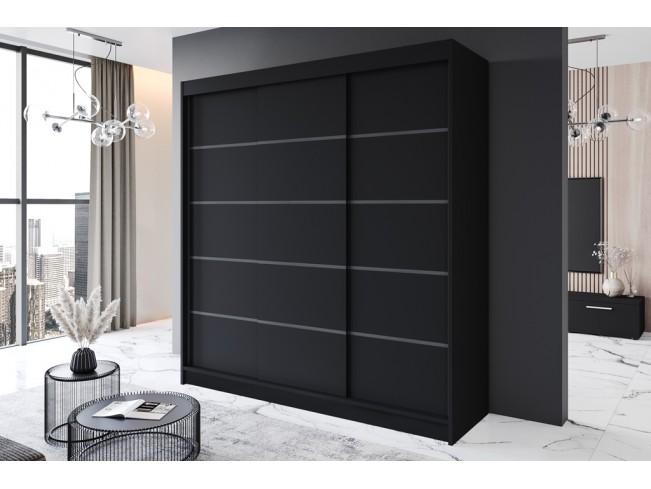 Szafa przesuwna Rimi VII czarny mat 200 cm