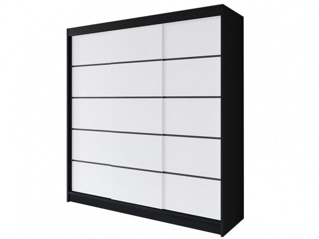 Szafa Rimi VII 200 czarny/biały mat -widok ogólny