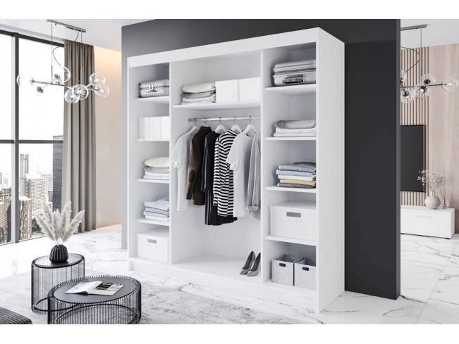 Szafa przesuwna Rimi VI biały mat 250 cm