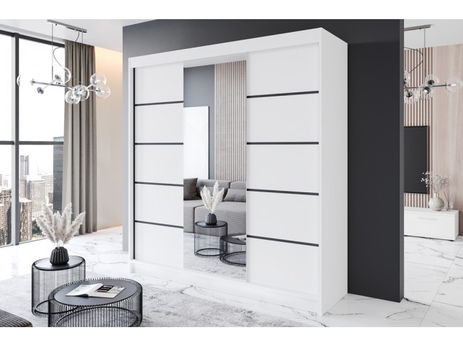 Szafa przesuwna Rimi VI biały mat 250 cm